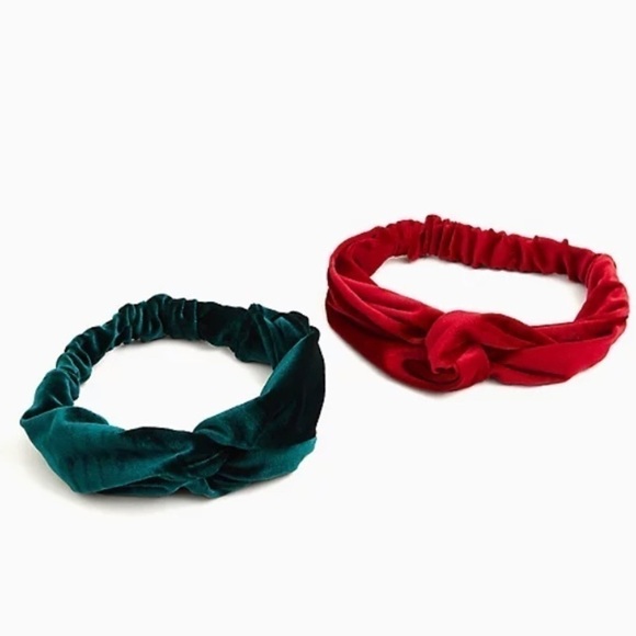 RED AND GREEN VELVET SOFT HEADBAND PACK - Picture 1 of 2